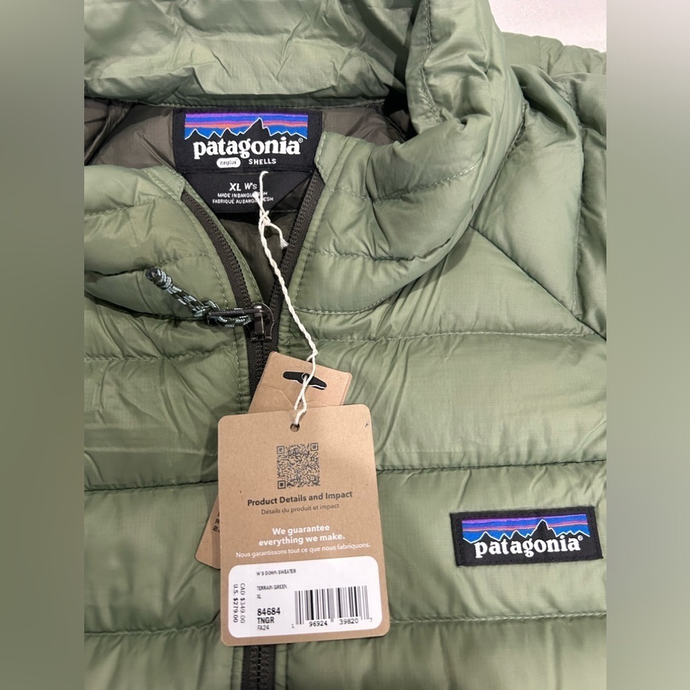 Patagonia Women’s XL Down Sweater Puffer Jacket Terrain Green NWT Puff - Picture 5 of 8
